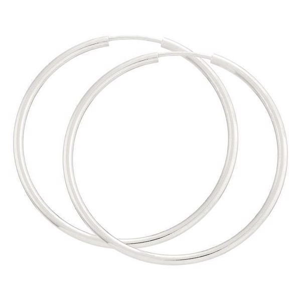 BNH Lady shiny 925 Sterling silver Ear creoles, Ø 40 mm x 2.0 mm